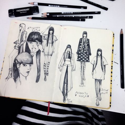 A4 Fashion Women Sketch Book Marker Clothing Design Drawing