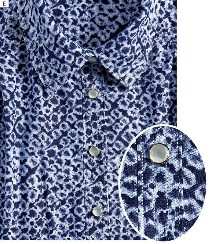 Western-style topstitching and edgestitching for stylish details
