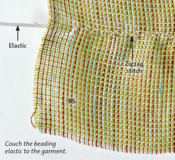 Use Couched Elastic to Create a Ruched Effect - Threads