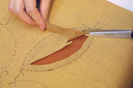 Slash and trim the garment fabric.