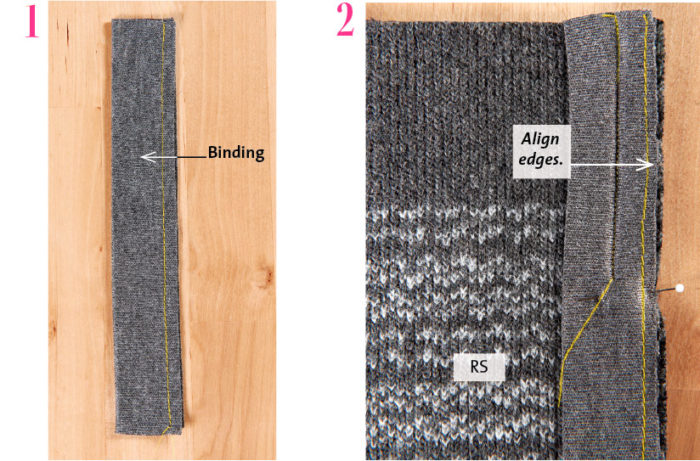 bind seams on sweater knit