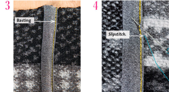 steam and press seam allowances on sweater knit