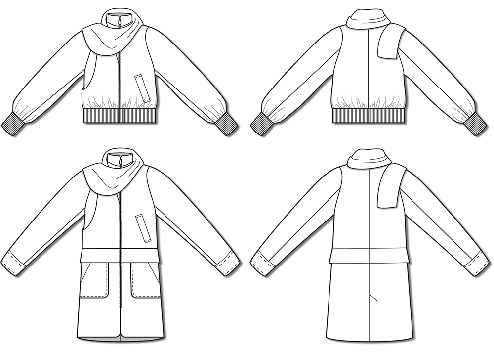Threads Jacket Patterns Pattern Review: Coat with Incorporated Scarf - Threads