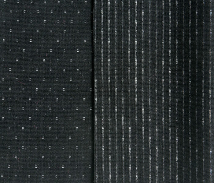 Black patterned reversible ponte knit