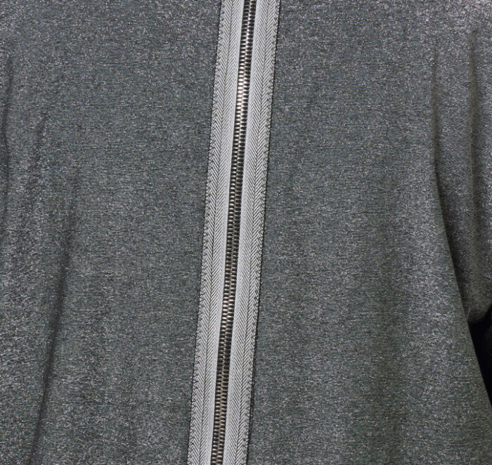 Exposed, separating zipper