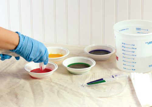 prepare your dyes in individual containers