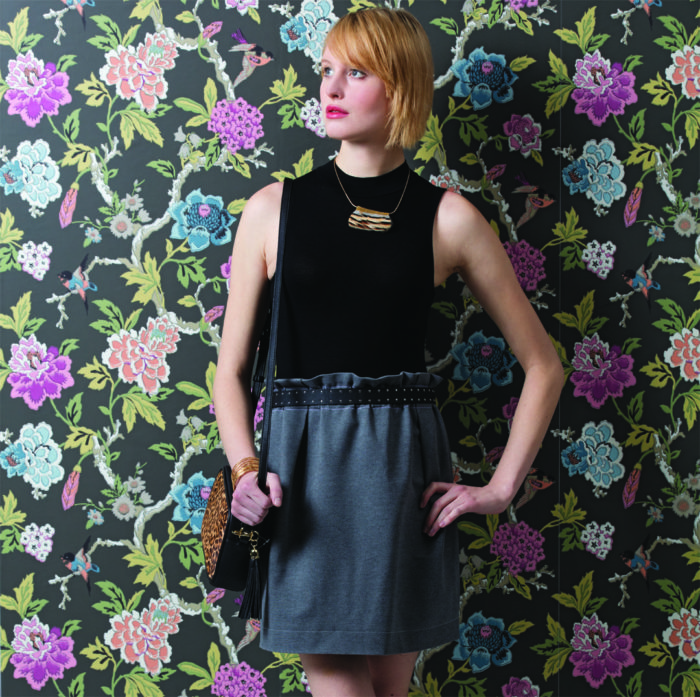 Paper bag shop tweed skirt