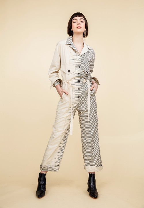 Princess Seam Tie-Waist Jumpsuit