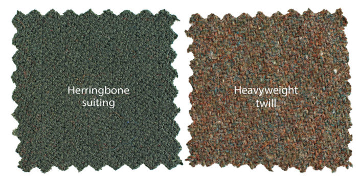 two styles of woven cashmere