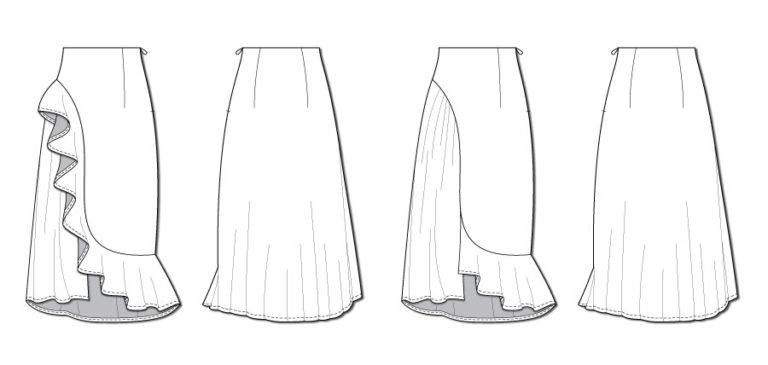 Pattern Review: DP Studio Long Asymmetric Skirt with Ruffle Detail Le ...