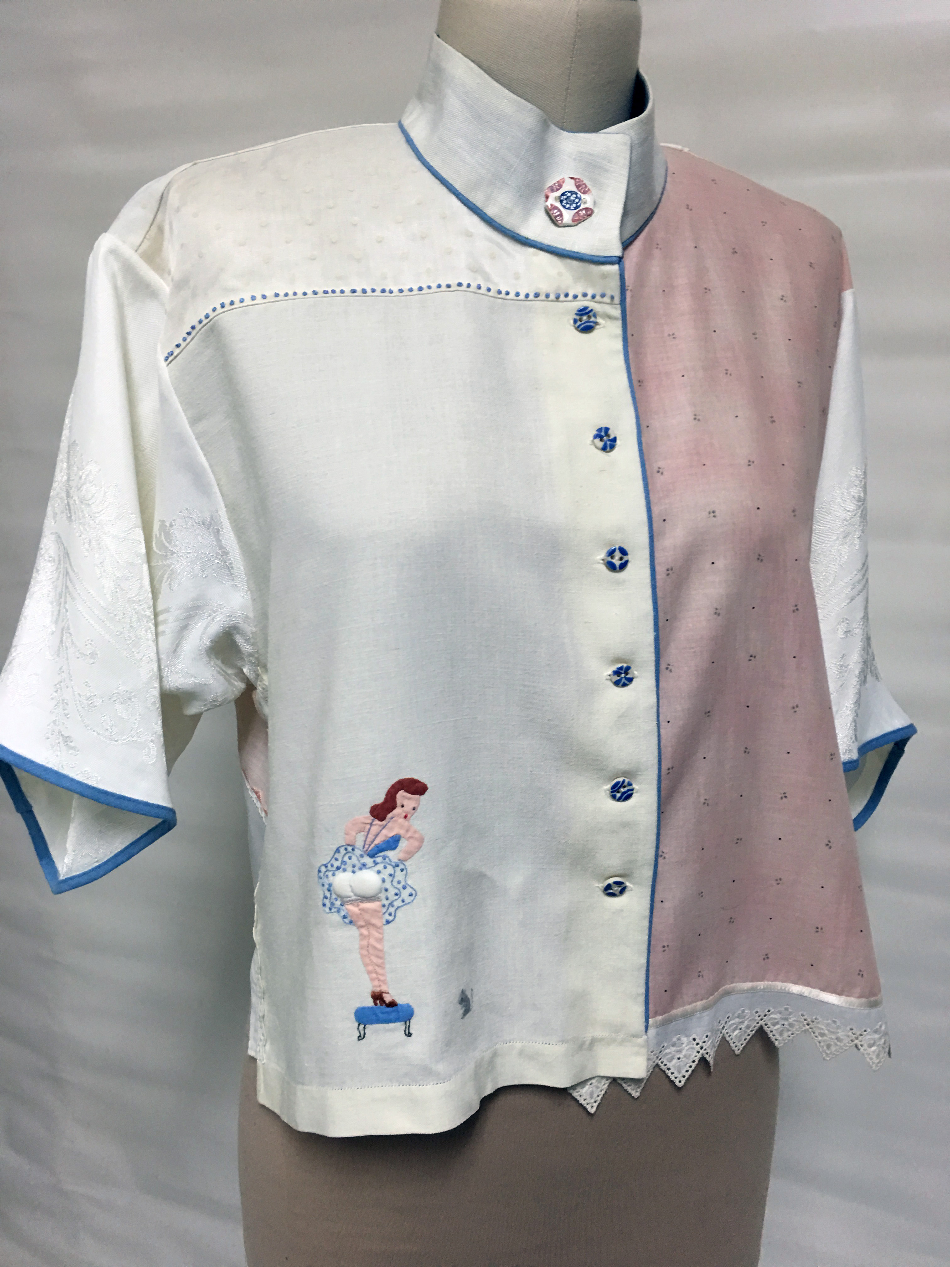 Top made from handkerchief and smaller linens