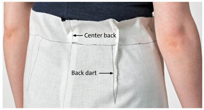 back darts are pinned for waist