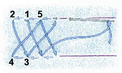 herringbone stitch starts the shadow work