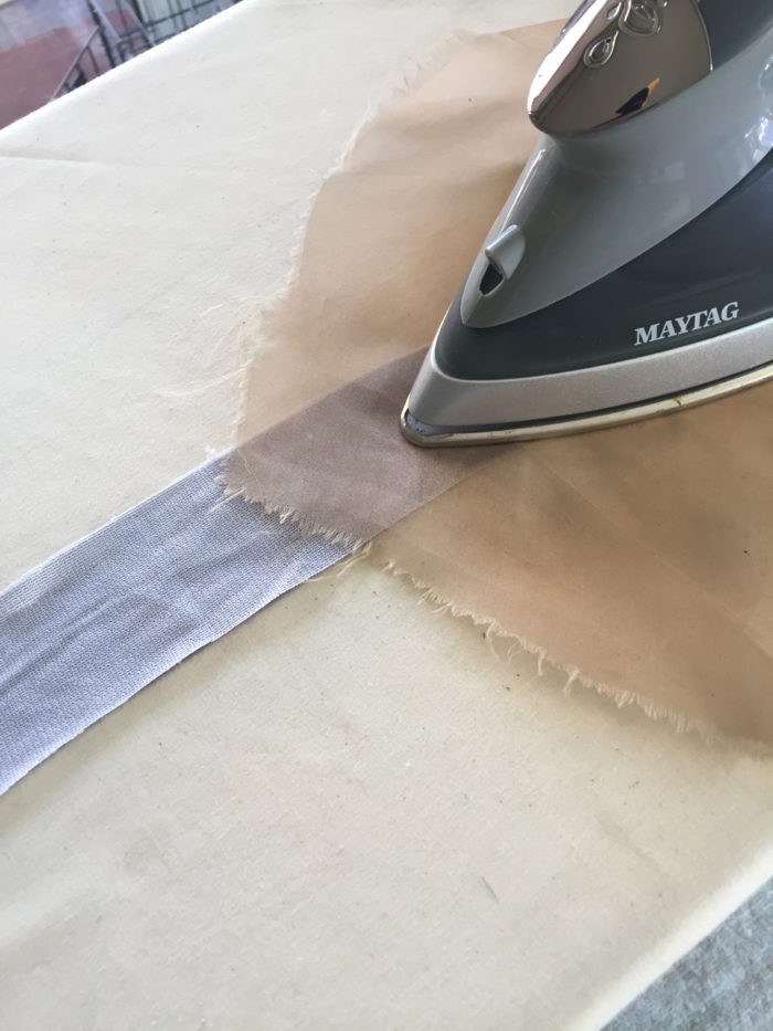 ironing strips of fabric 