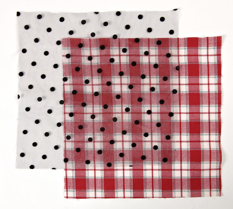 dots and plaids layered