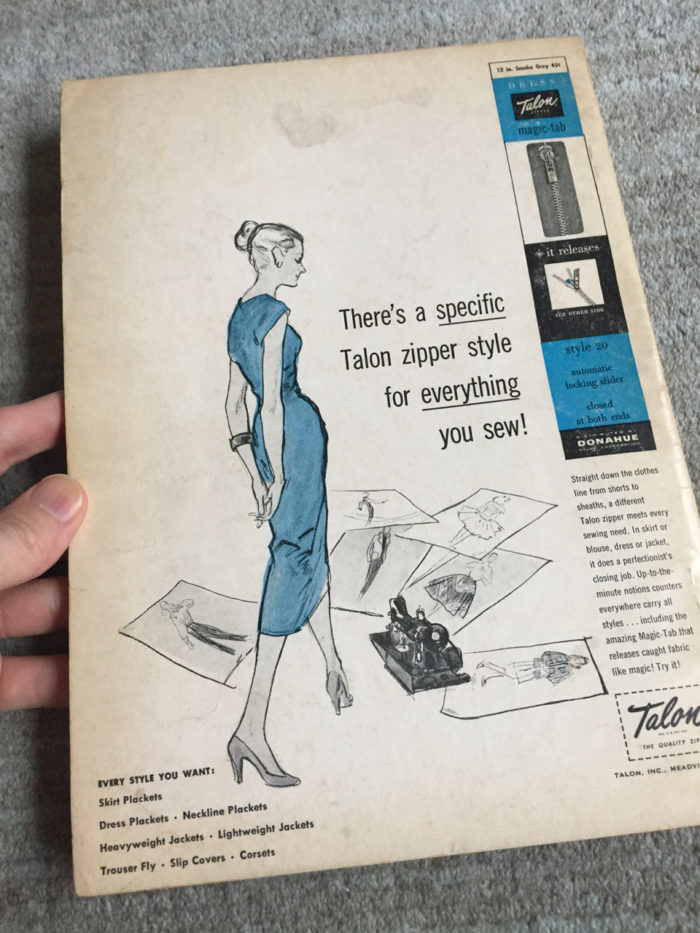 Old Talon zipper ad aimed at women