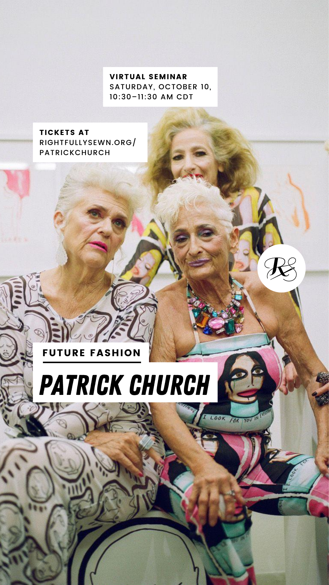 Ad for Future Fashion Patrick Church virtual seminar