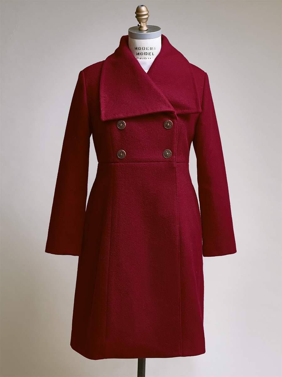 red wool coat