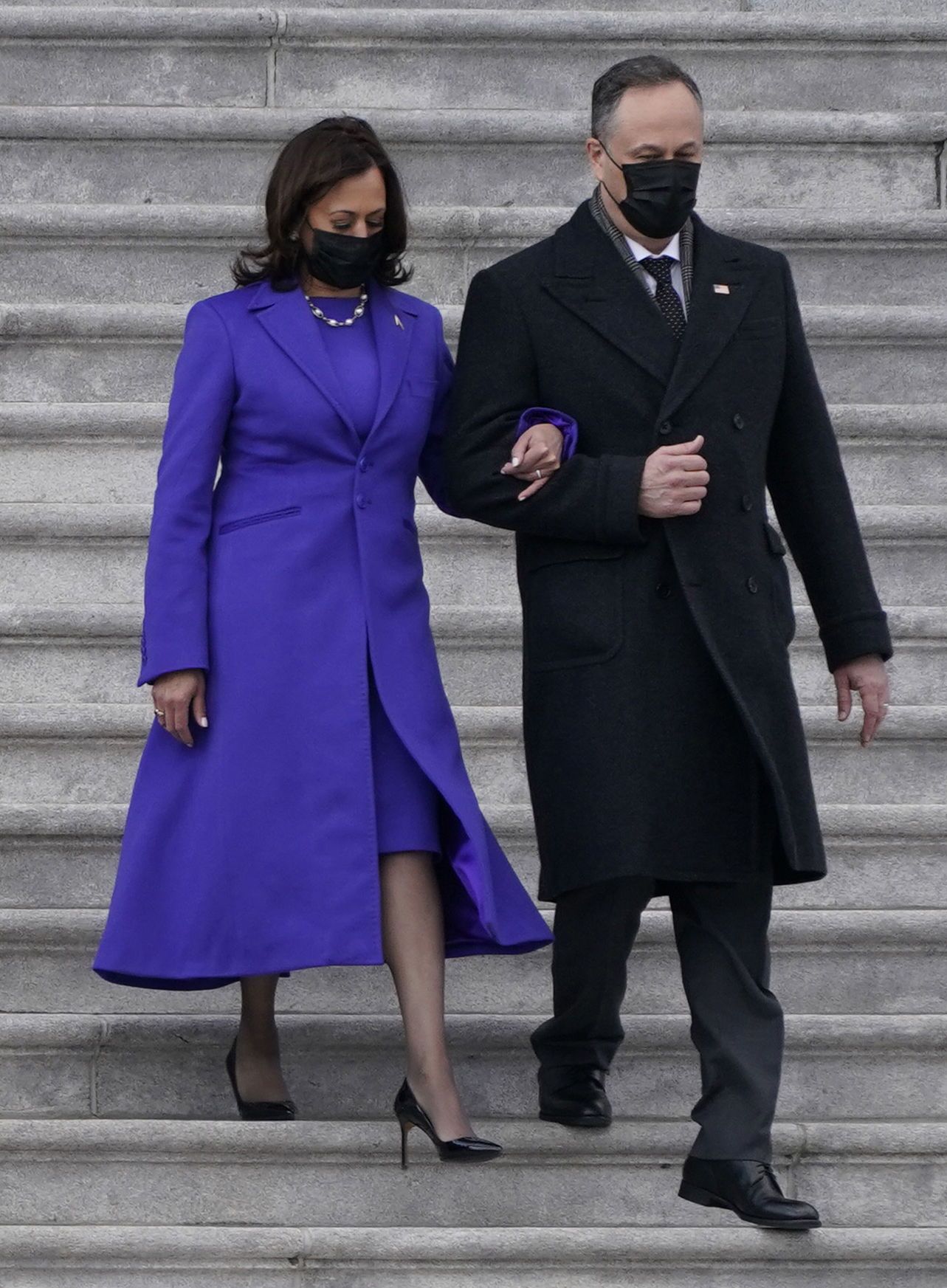 Vice President Kamal Harris and Second Gentleman Dough Emhoff on inauguration day