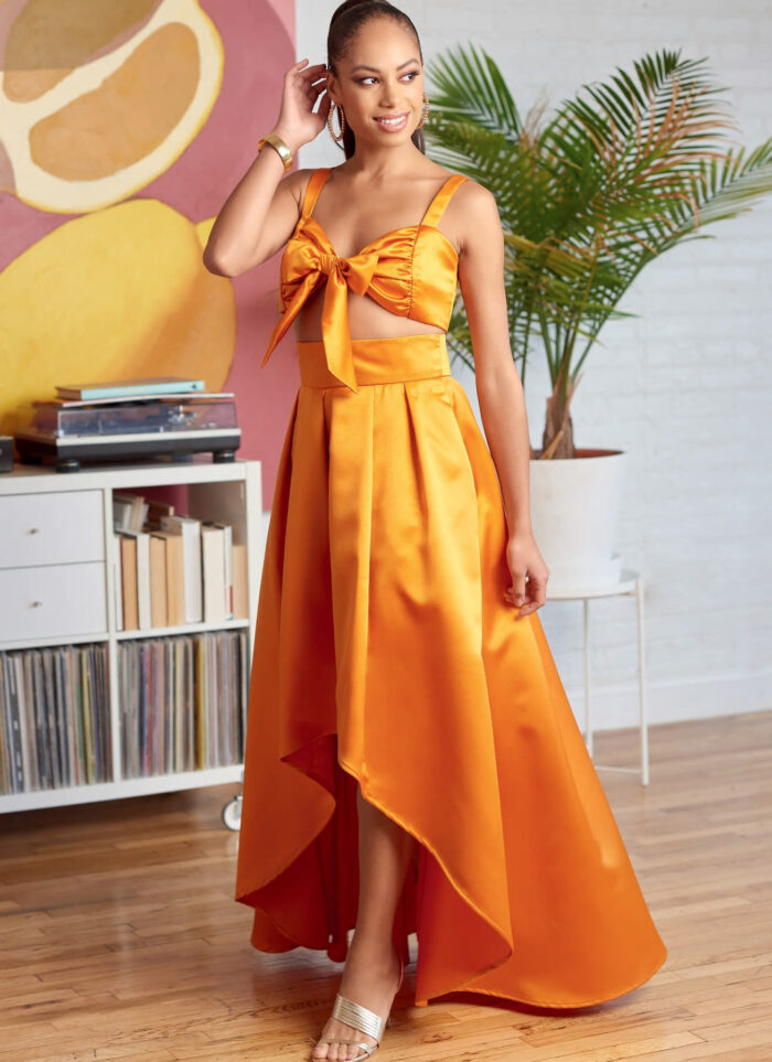 Wedding wear option: McCall's 8152, Misses' Bra Top and High-Low Skirt