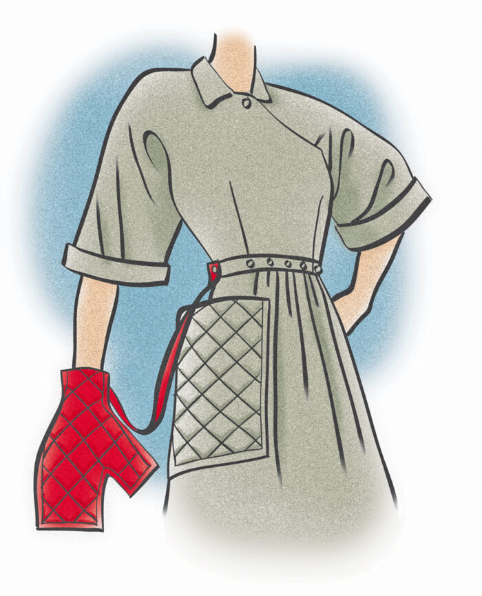 Color illustration of the Claire McCardell Popover dress