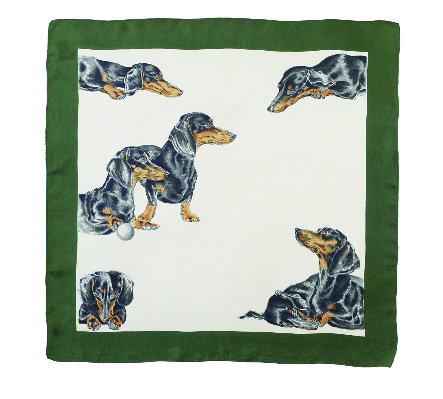 Dachshund print vintage scarf