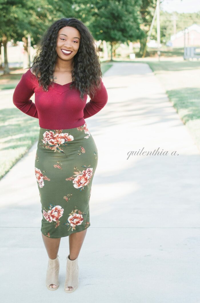 Knit pencil outlet skirt outfit