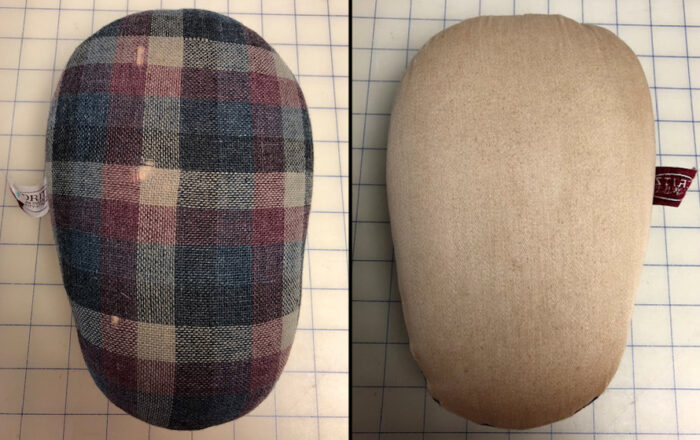 Pressing tool: tailor's ham, showing both sides