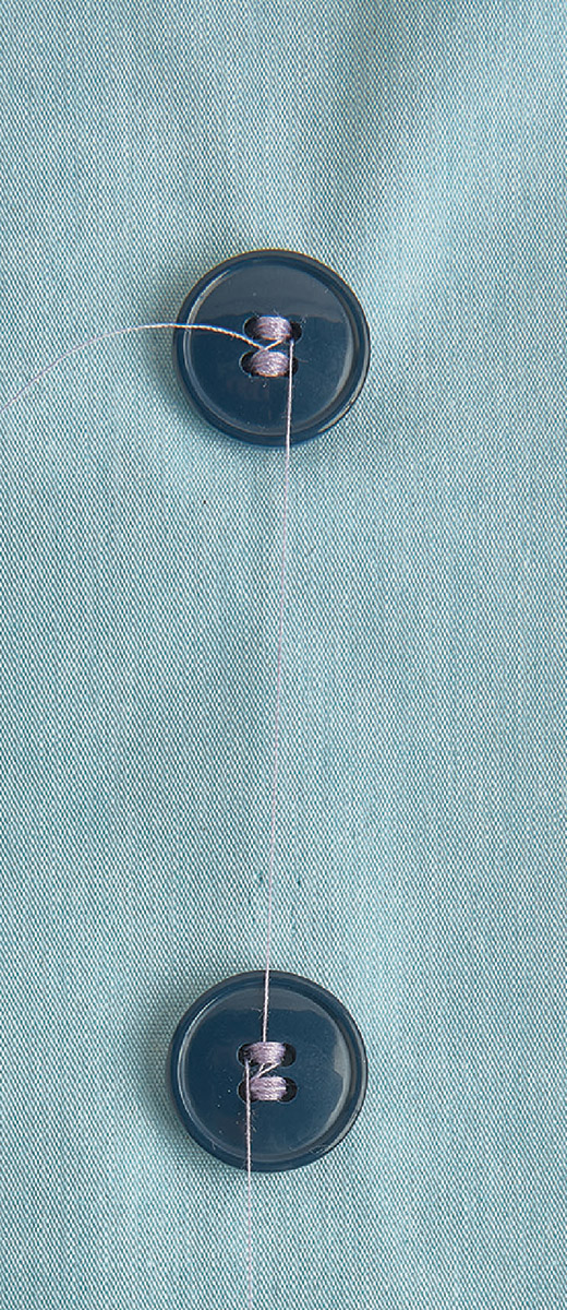 Sewing a series of buttons without removing the work from the sewing machine.