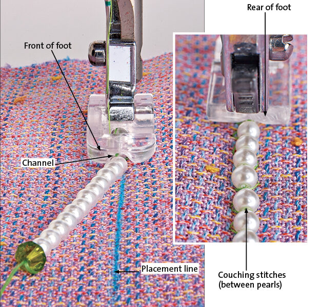Sew on the pearls
