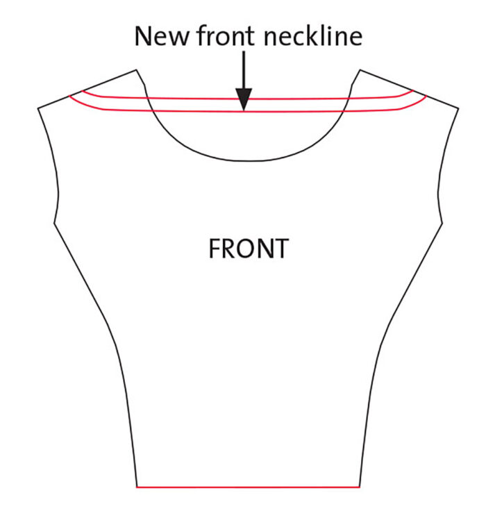 Graphic illustration of a new front neckline.