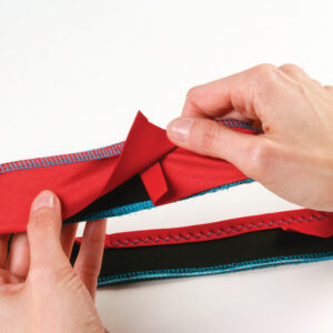 trim and topstitch the elastic waistband