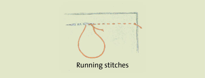 The running stitch, iilustrated