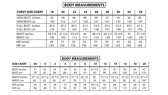 Sew House Seven Size Chart