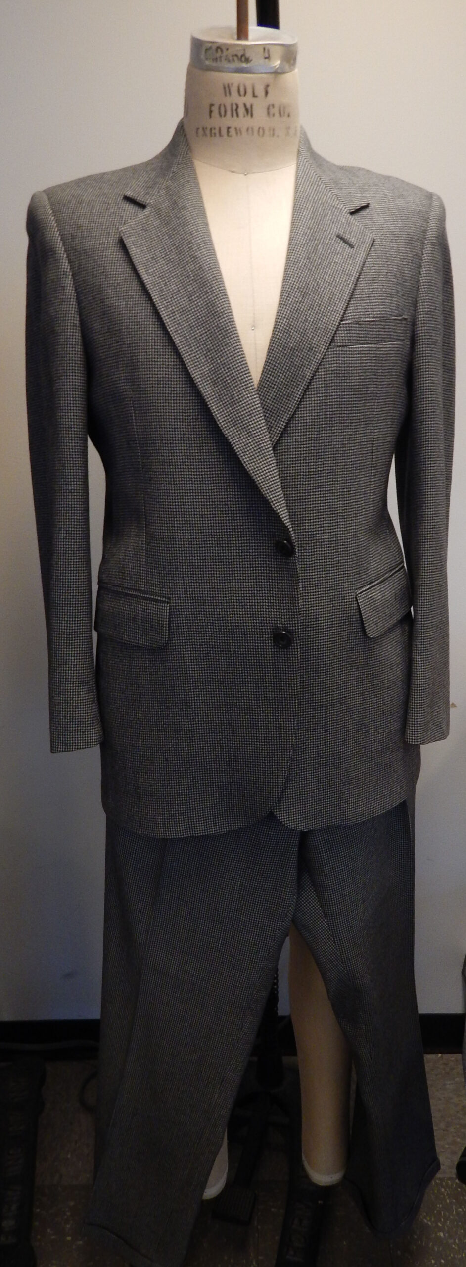 Men's houndstooth check wool suit