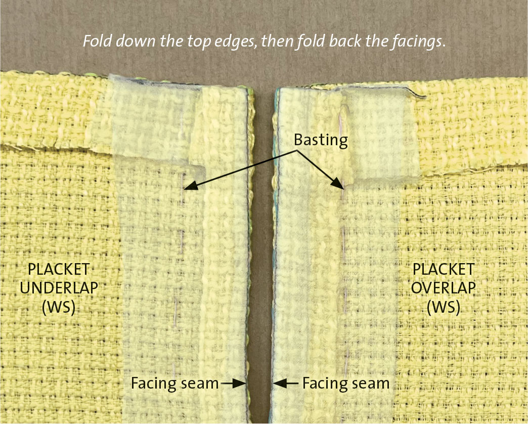 Press the seam allowances toward the facings.