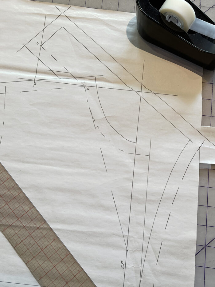 Birthday dress, drafting the collar