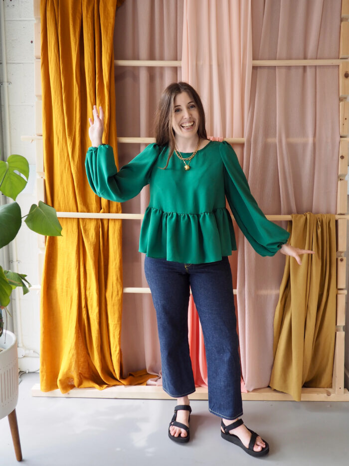 How to make a FLARE SHIRT TOP with BACK SLIT and TRUMPET SLEEVE 