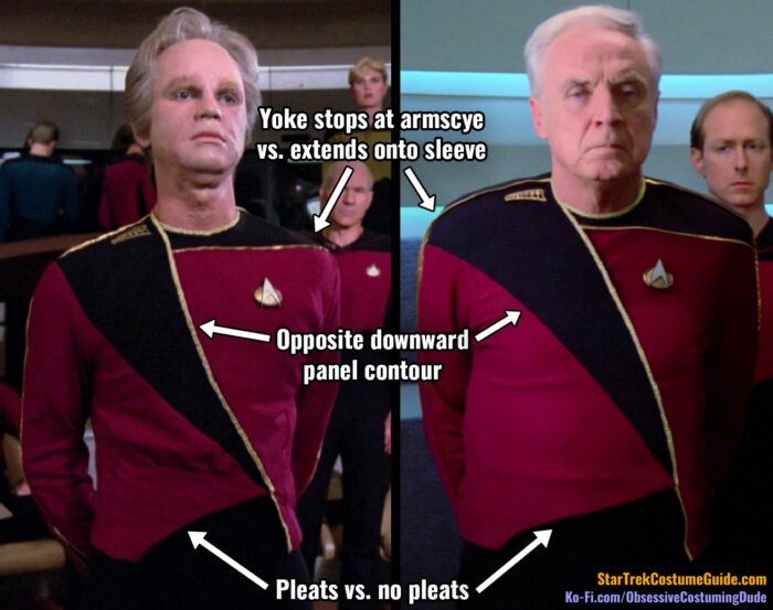 Star Trek TNG admiral jacket comparison