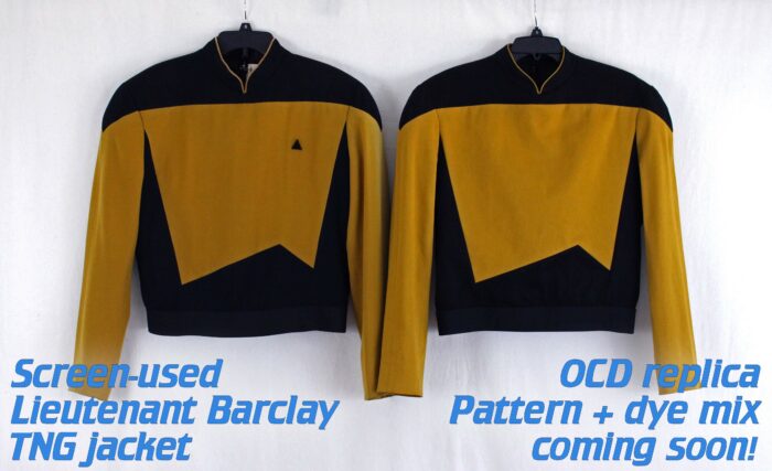 Side by side comparison of a screen-worn Star Trek garment and a replica by Alex Beard.