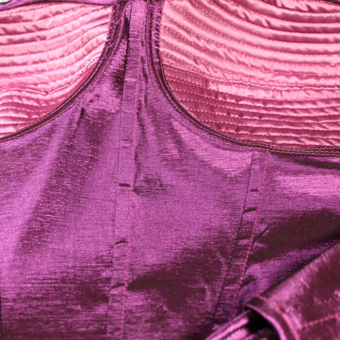 flat-felled seams on a strapless bodice create channels for boning