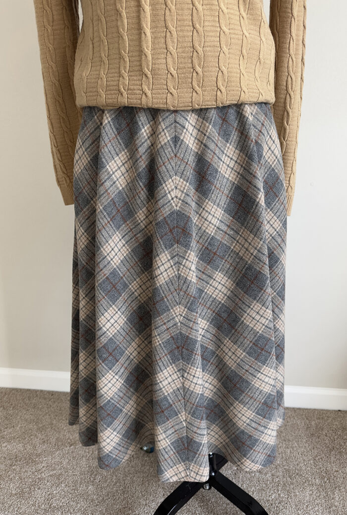 Full Plaid Wool Skirt