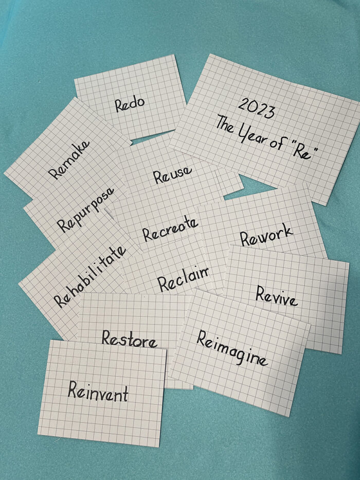 "Re" words for Becky Fulgoni's Year of "Re" challenge