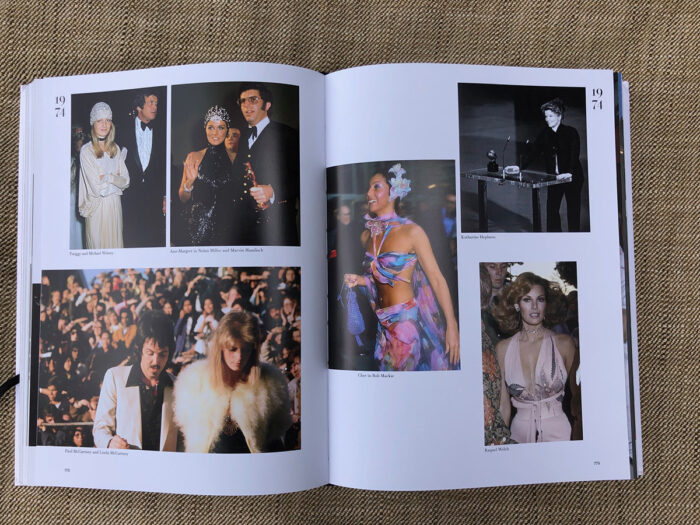 Red Carpet Oscars book spread that includes images of Cher and Raquel Welsh