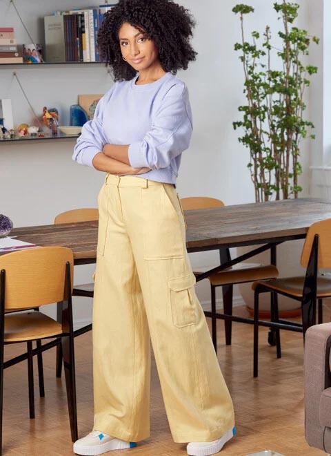 Elastic Waist Cargo Pants Sewing Pattern