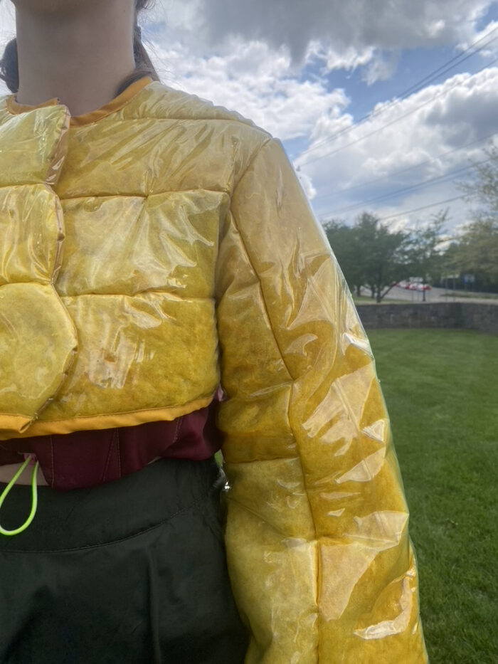 Yellow Puffer raincoat