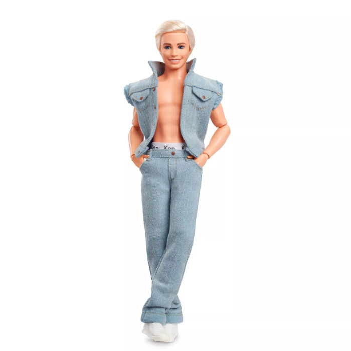 Ken doll in denim vest and jeans