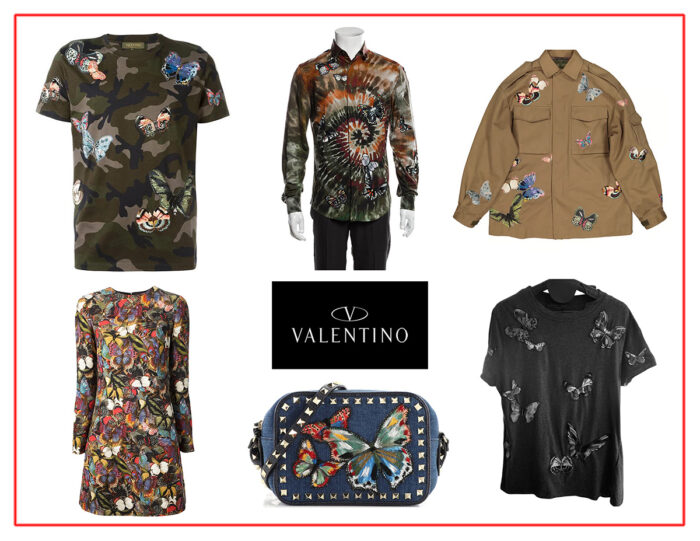 Valentino designs with butterfly motifs