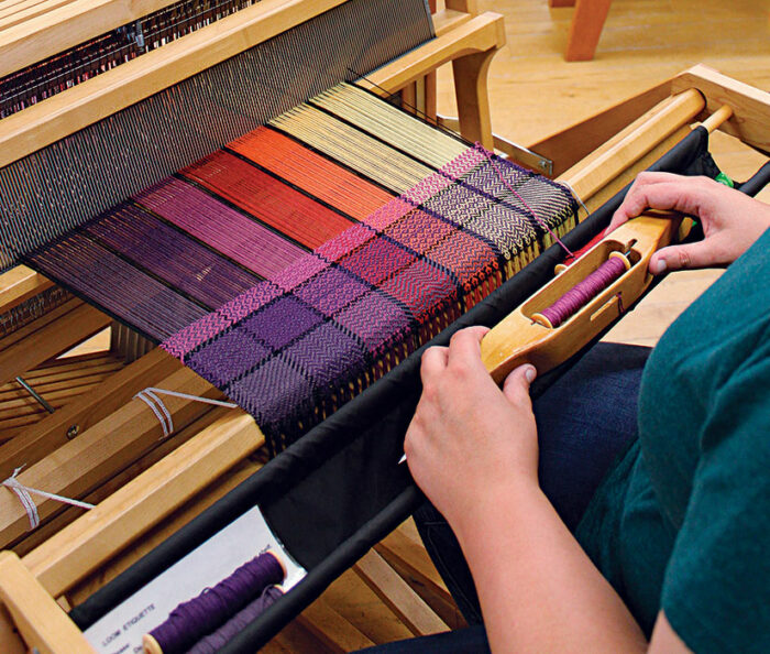 Weaving at the Sievers School, Washington Island, Wisconsin.