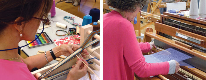 women sewing in class